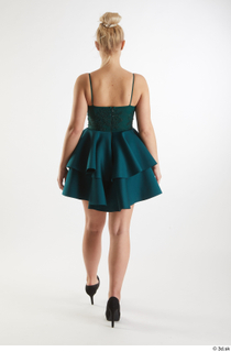 Anneli  1 back view drape dressed green short gown…